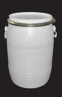 White 30L open-top food grade drum