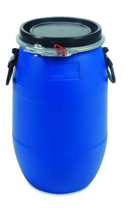 Blue 40L open-top industrial drum